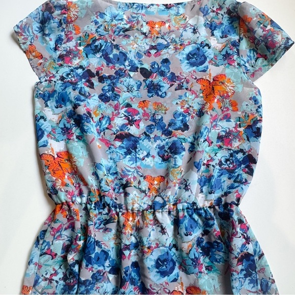 Halogen floral short sleeve flounce/ ruffle/ peplum top ❤️ - Picture 6 of 6